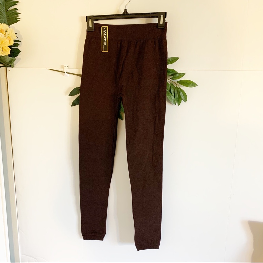 Brown Flannel lined legging One size … OS